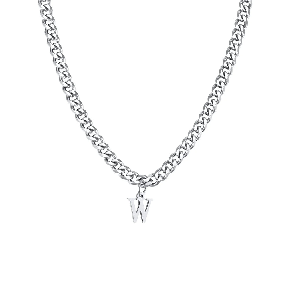 Herenketting met gepersonaliseerde initiaalhanger w