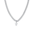 Herenketting met gepersonaliseerde initiaalhanger w