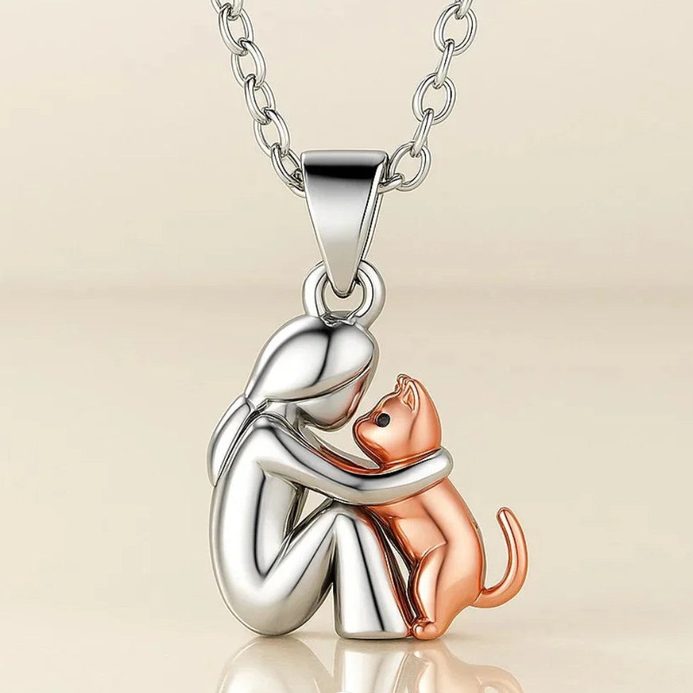 Liefdesketting Knuffel Kat en Baasje 