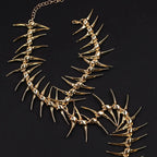 Rugketting met hanger skelet en doodskop goud