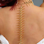 Rugketting met hanger skelet en doodskop goud