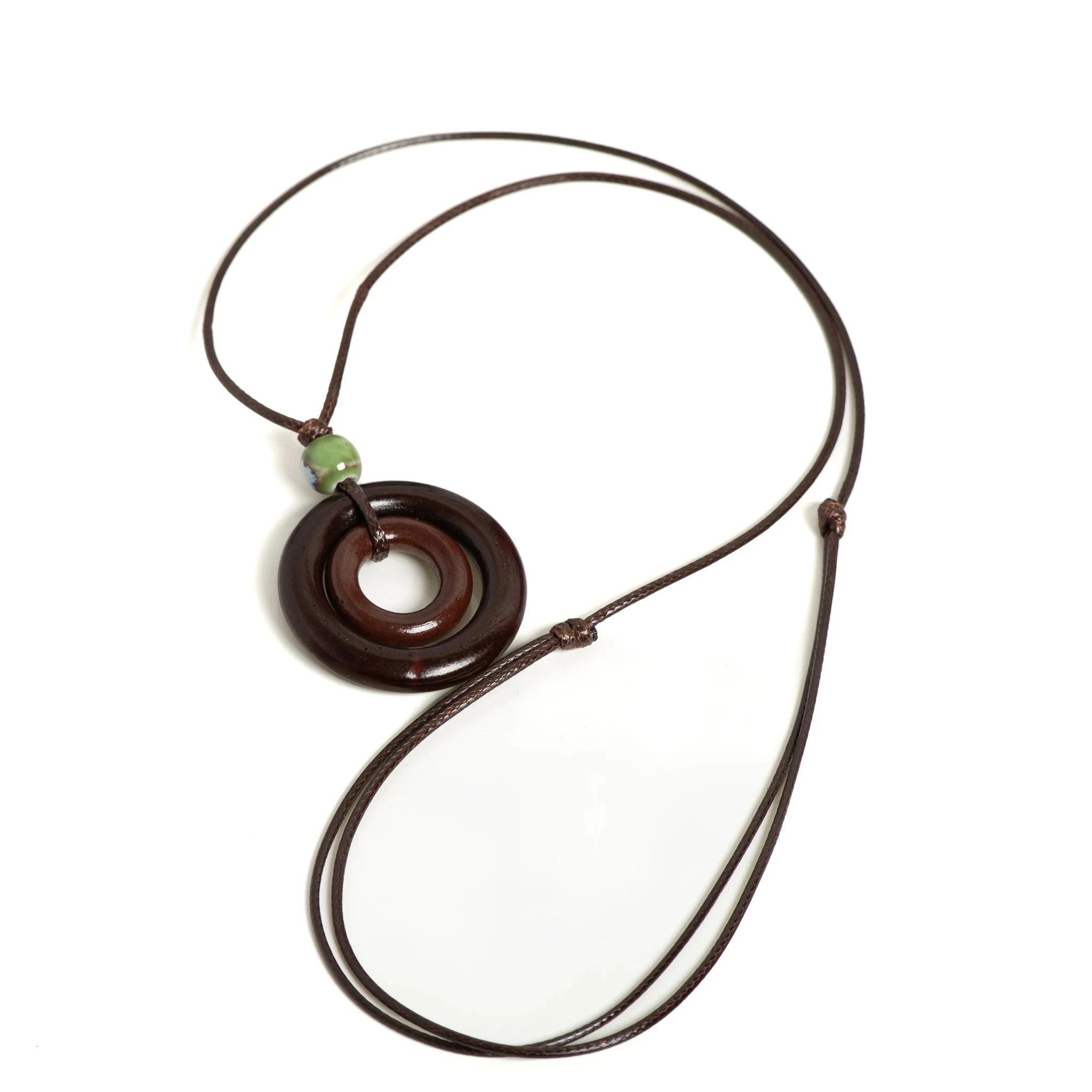 Collier en Corde avec Pendentif Rond pour Femme