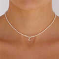 Collier en Perles Pendentif Lune