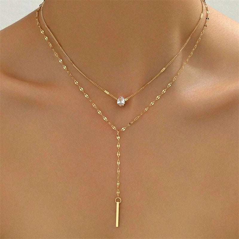Y-ketting - vergulde halsketting voor dames
