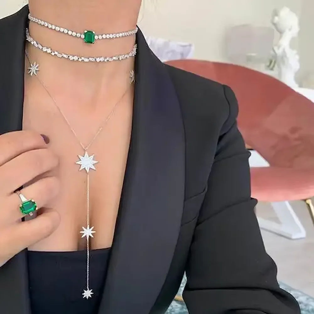 Y-ketting - ster-halsketting voor dames zilver