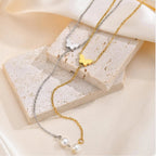 Y-ketting - vlinderdecolletéketting voor dames zilver