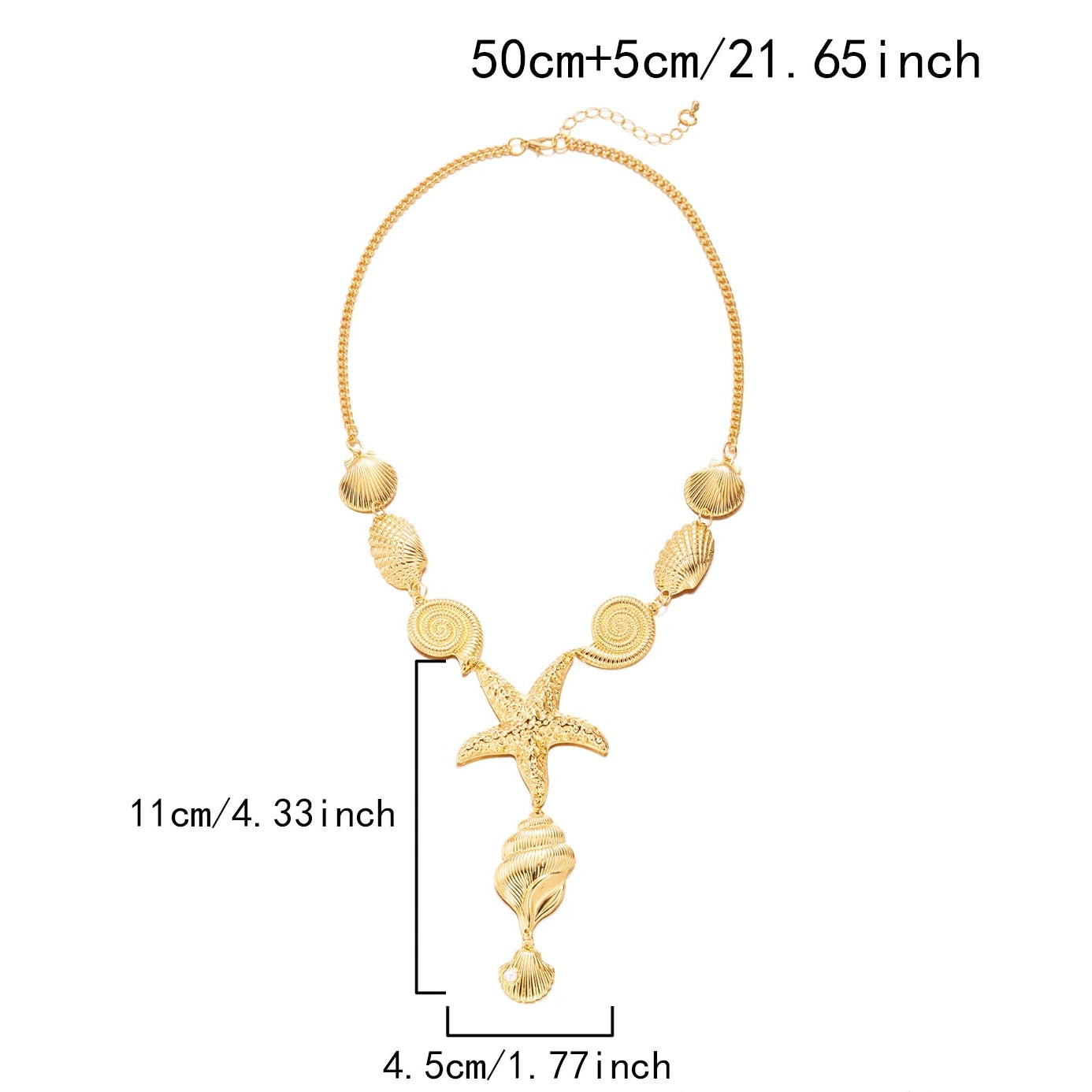 Y-ketting met schelp en zeester
