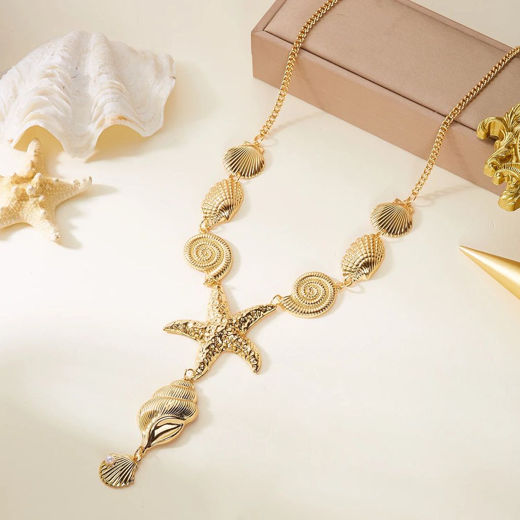 Y-ketting met schelp en zeester