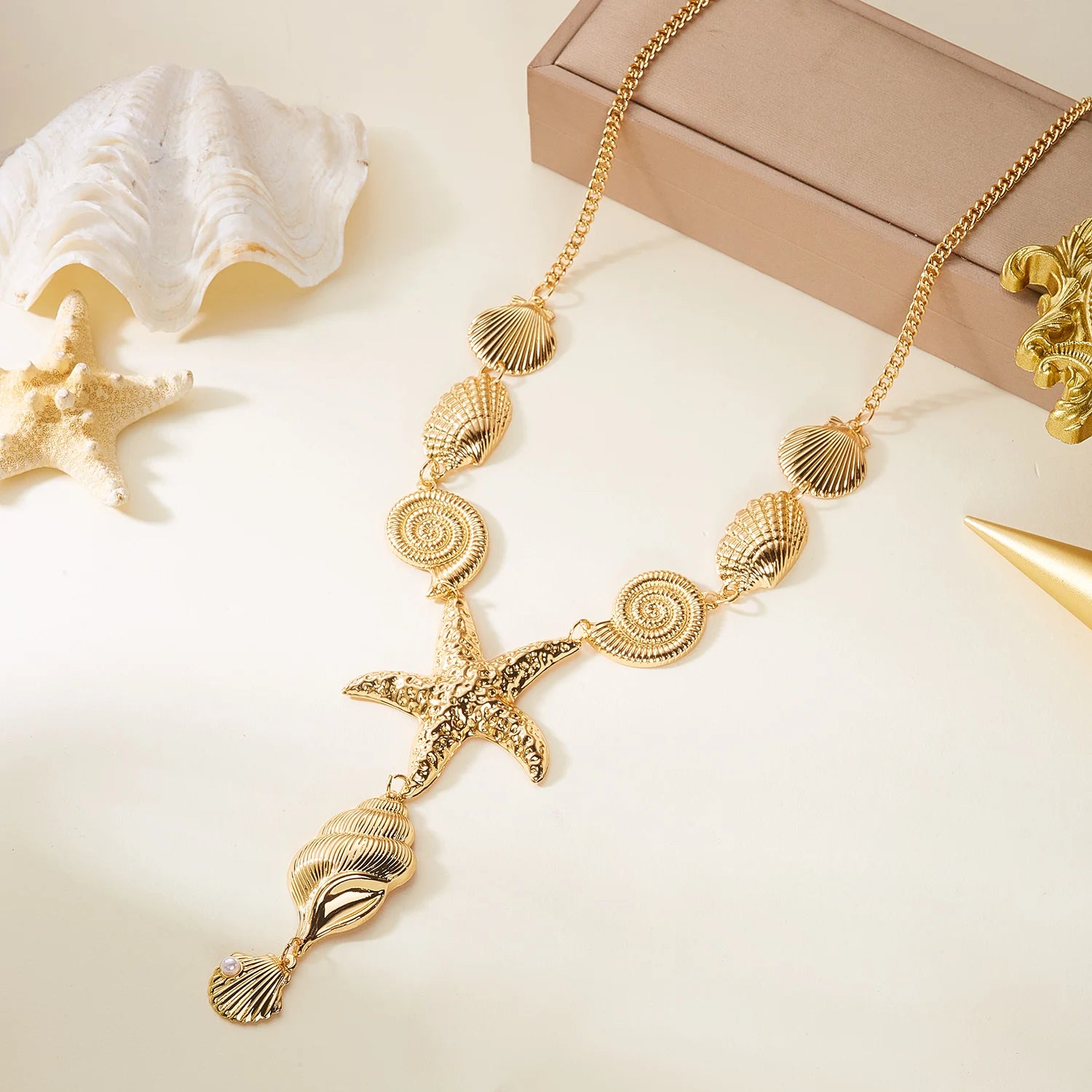 Y-ketting met schelp en zeester