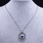 Collier Et Boucles D'Oreilles Avec Pendentif Mauvais Oeil Bleu Turc collier