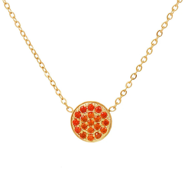 Halsketting en hanger met kleine ronde geboortesteen januari