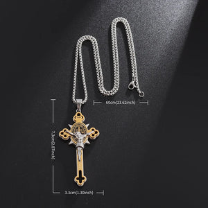 Collier et Pendentif Croix de Saint Benoit Jésus