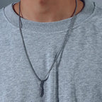Zilveren ketting met veerhanger