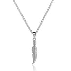 Zilveren ketting met veerhanger