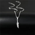 Zilveren ketting met veerhanger