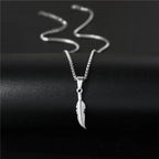 Zilveren ketting met veerhanger
