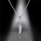 Zilveren ketting met veerhanger