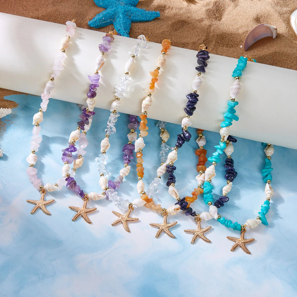 Halsketting en bijbehorende schelp-pendant voor dames violet