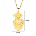 Ketting en zijn hanger "mama en haar baby"