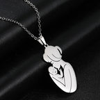Ketting en zijn hanger "mama en haar baby"