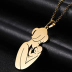 Ketting en zijn hanger "mama en haar baby"