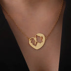 Ketting en zijn hanger "mama en haar baby"