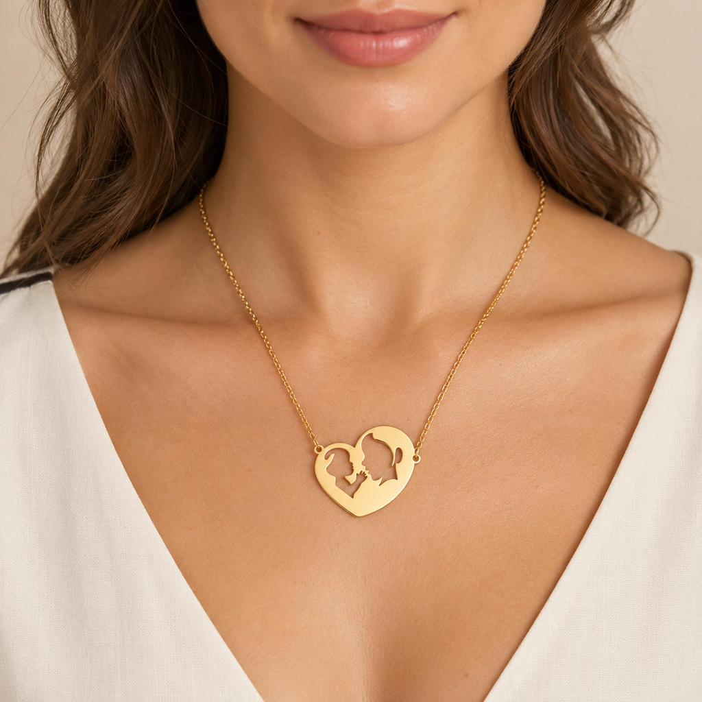 Ketting en de hanger "mama en haar baby" 