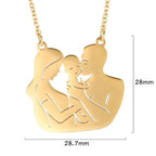 Ketting en bijbehorende hanger "Mama, papa en baby"