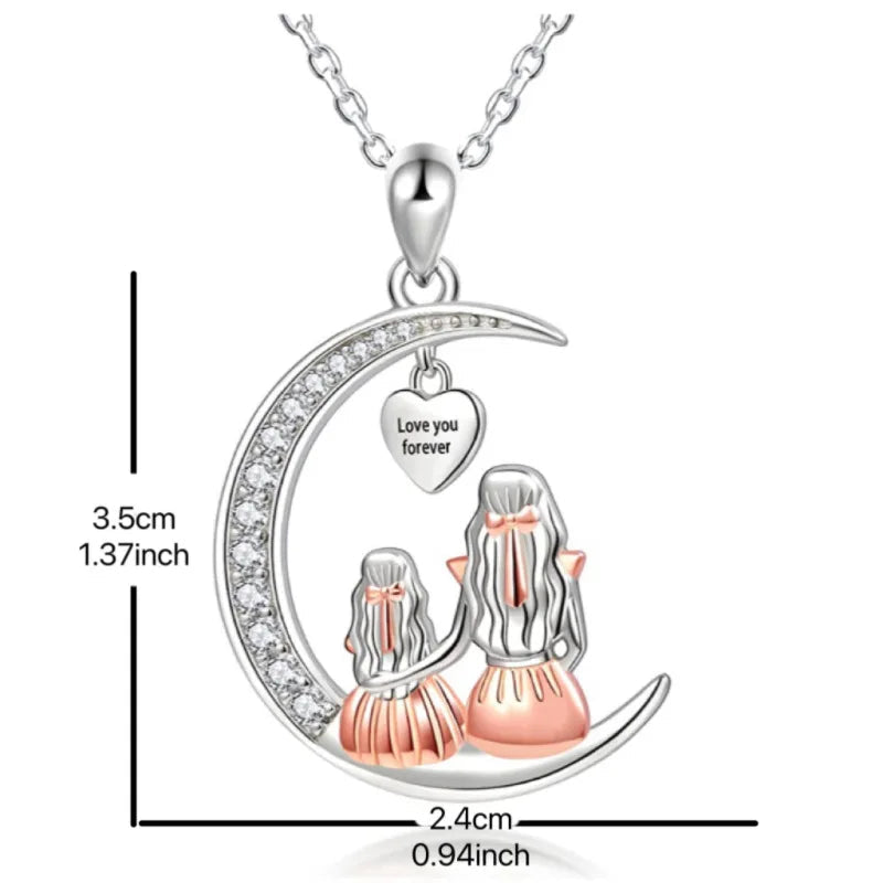 Ketting en zijn hanger "moeder en haar dochter"