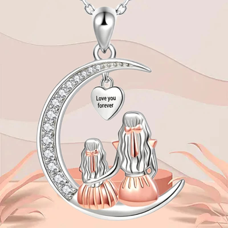 Ketting en zijn hanger "moeder en haar dochter"