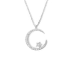 Collier étincelant avec pendentif d'étoile et de lune