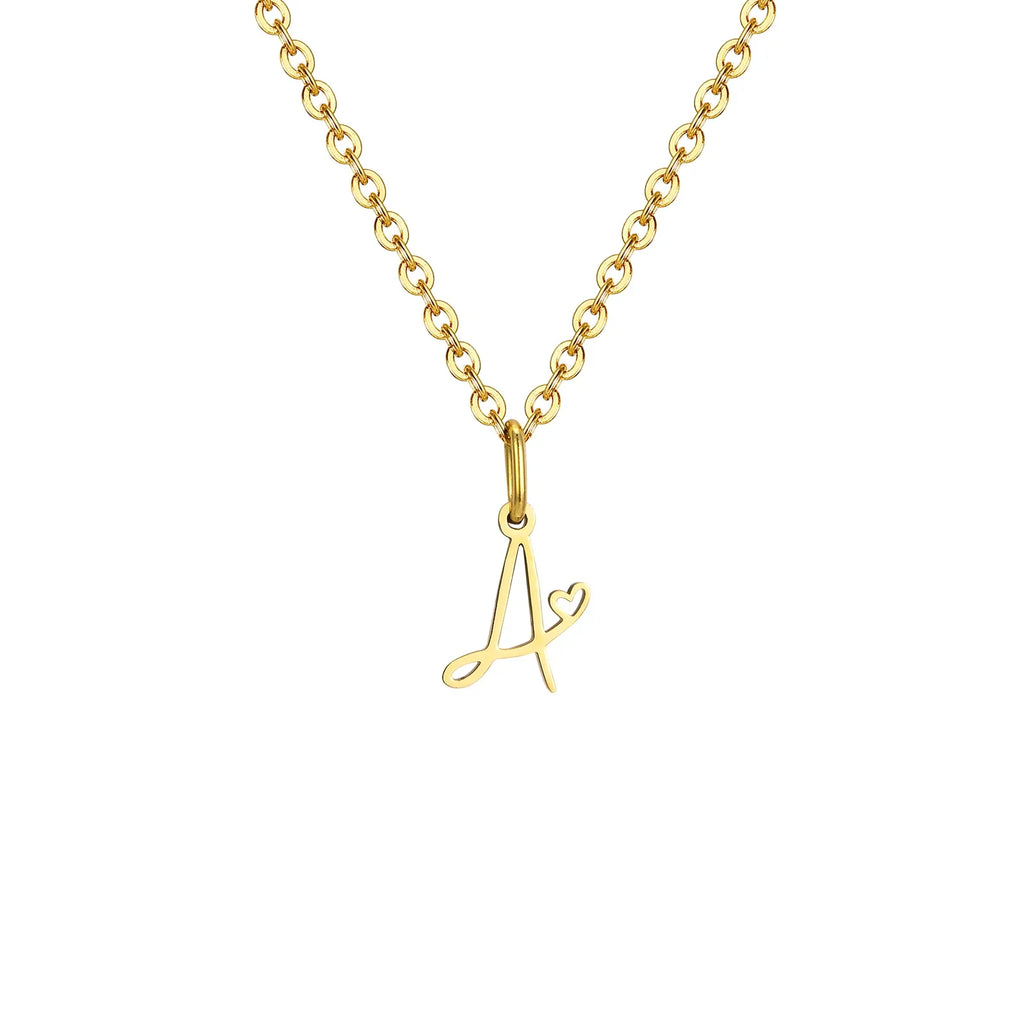 Damesketting met hanger met initiaalletter en hart a
