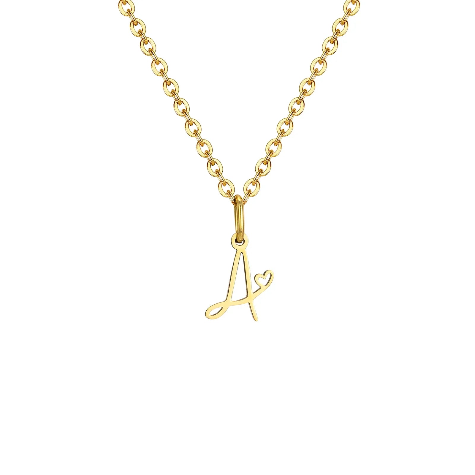 Damesketting met hanger met initiaalletter en hart a