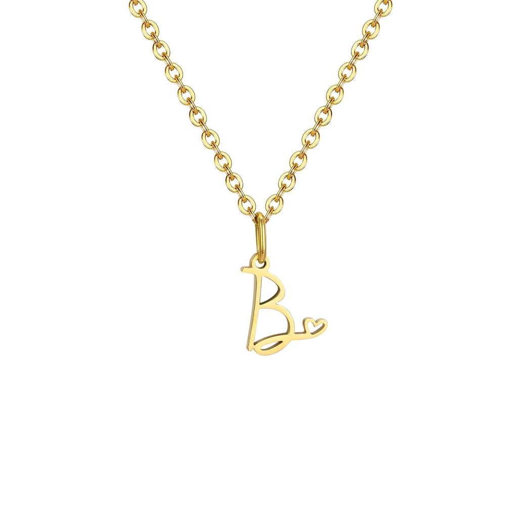 Damesketting met hanger met initiaalletter en hart b