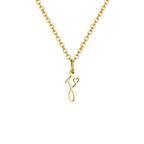 Damesketting met hanger met initiaalletter en hart f