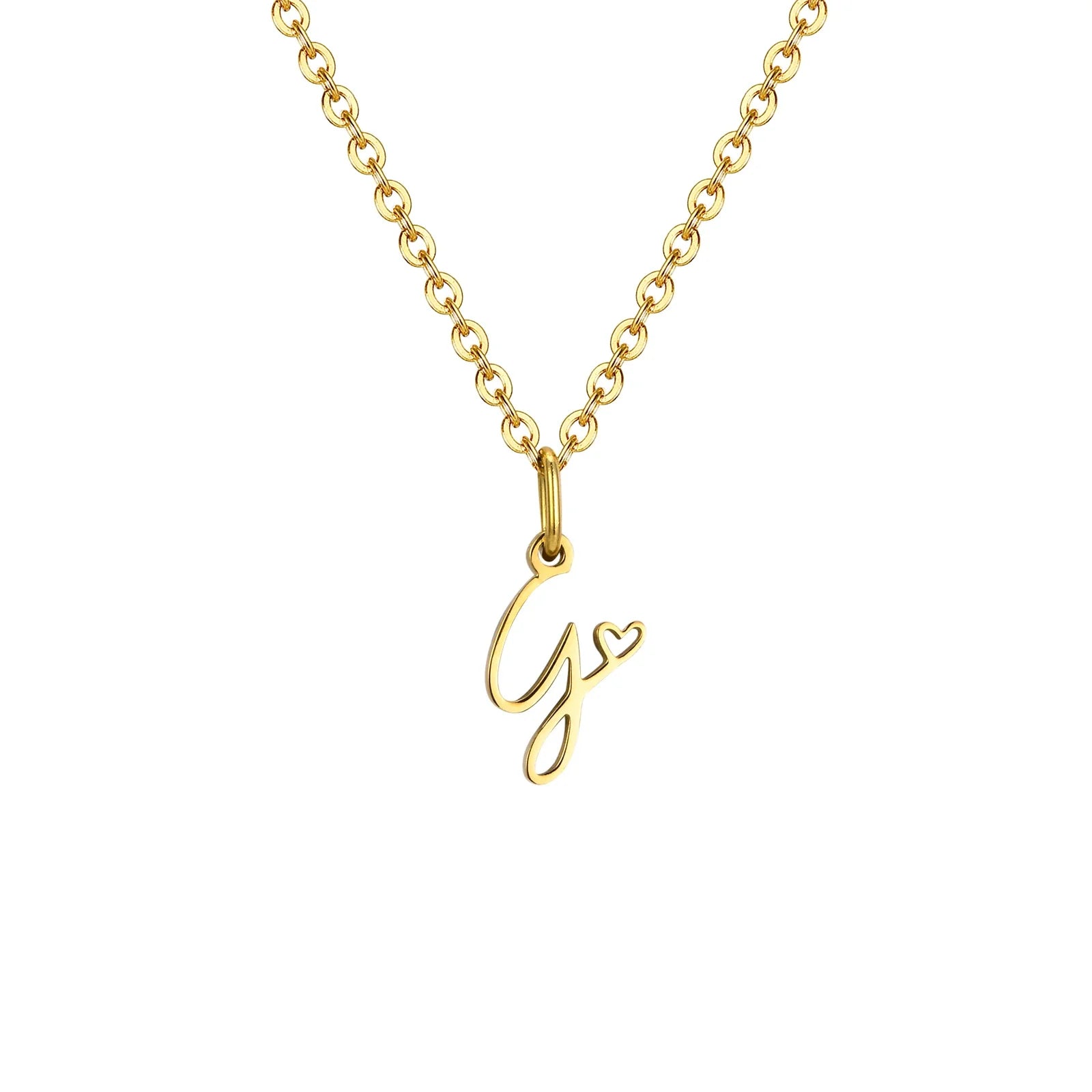 Damesketting met hanger met initiaalletter en hart g