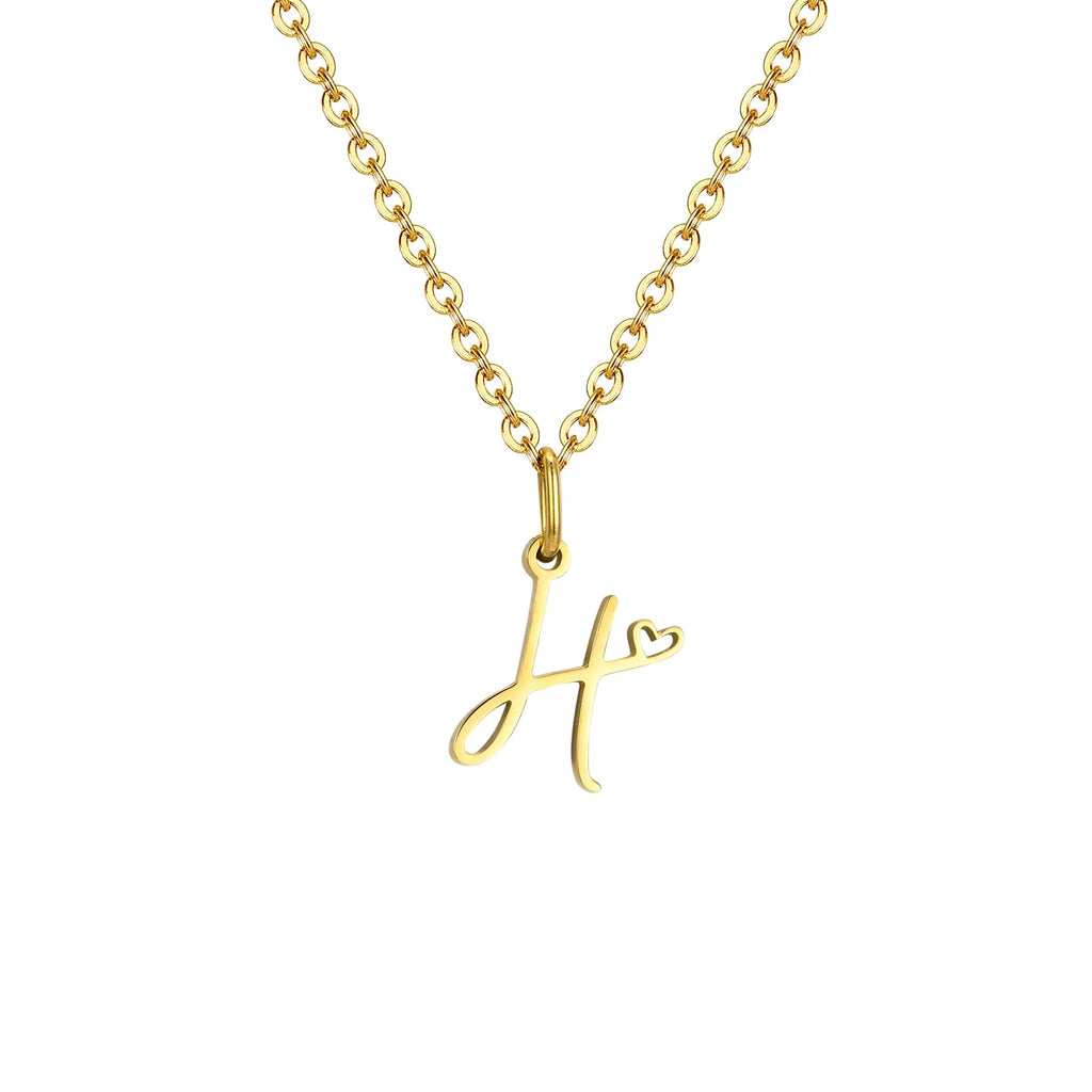 Damesketting met hanger met initiaalletter en hart h