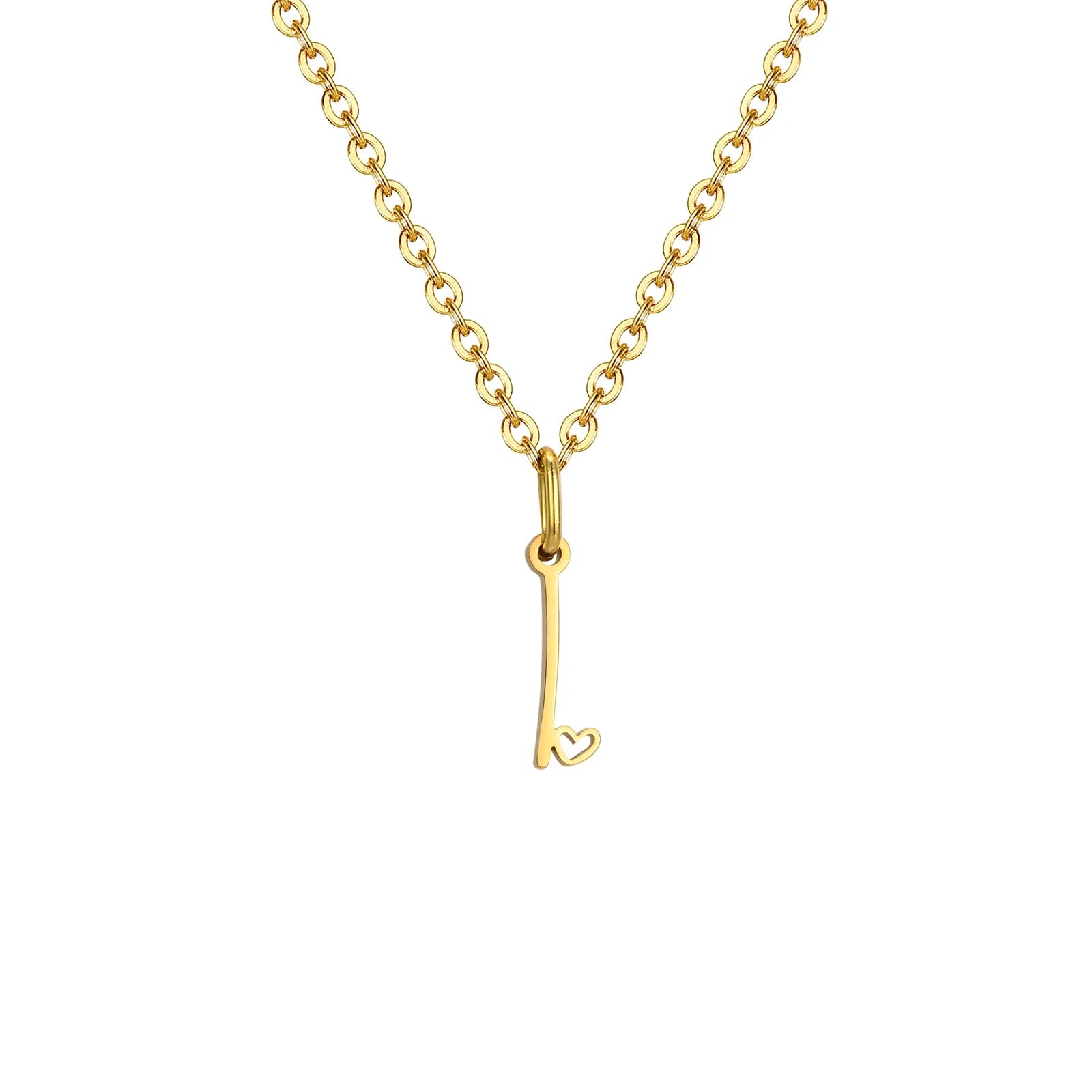 Damesketting met hanger met initiaalletter en hart i