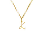 Damesketting met hanger met initiaalletter en hart k
