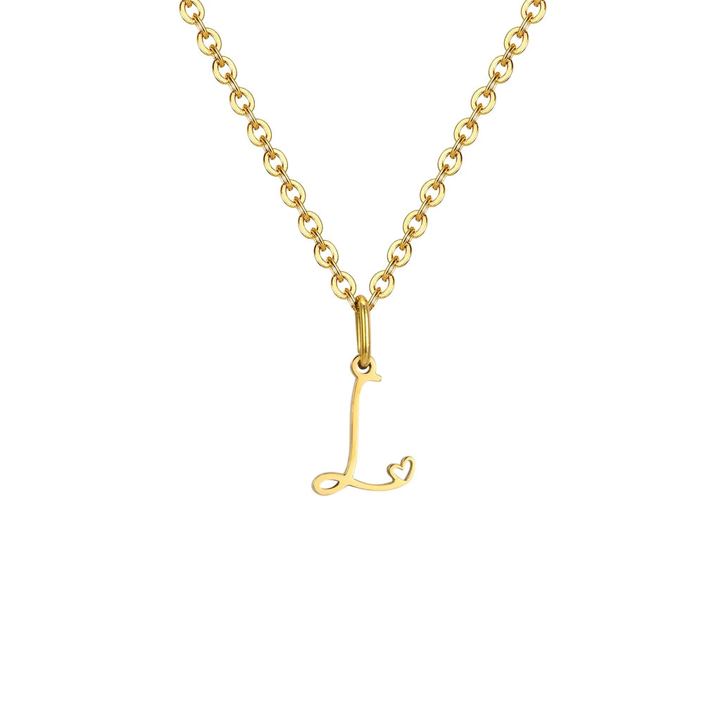 Damesketting met hanger met initiaalletter en hart l