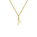 Damesketting met hanger met initiaalletter en hart d