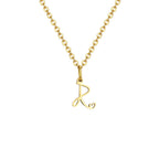 Damesketting met hanger met initiaalletter en hart r