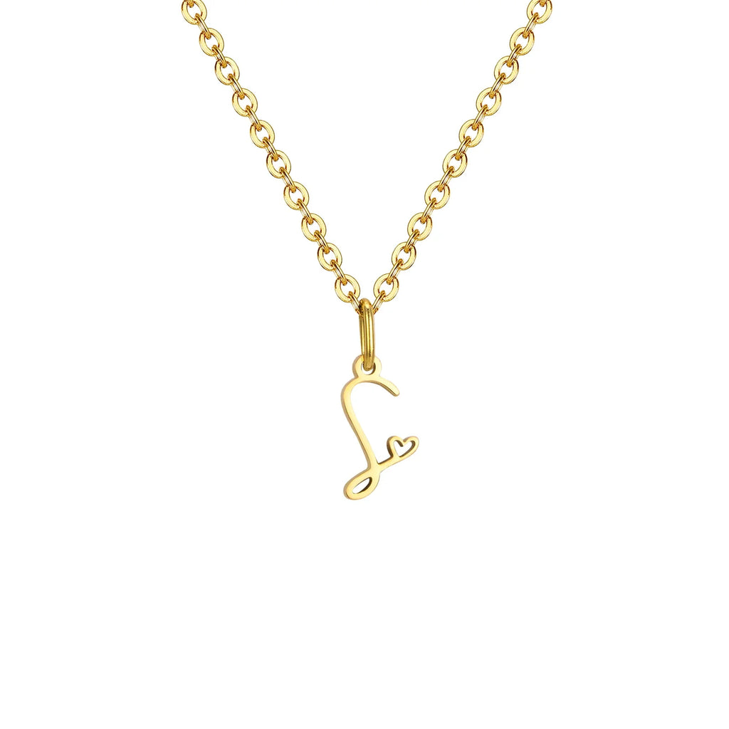 Damesketting met hanger met initiaalletter en hart s
