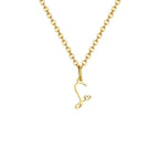 Damesketting met hanger met initiaalletter en hart s