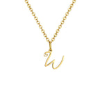Damesketting met hanger met initiaalletter en hart w