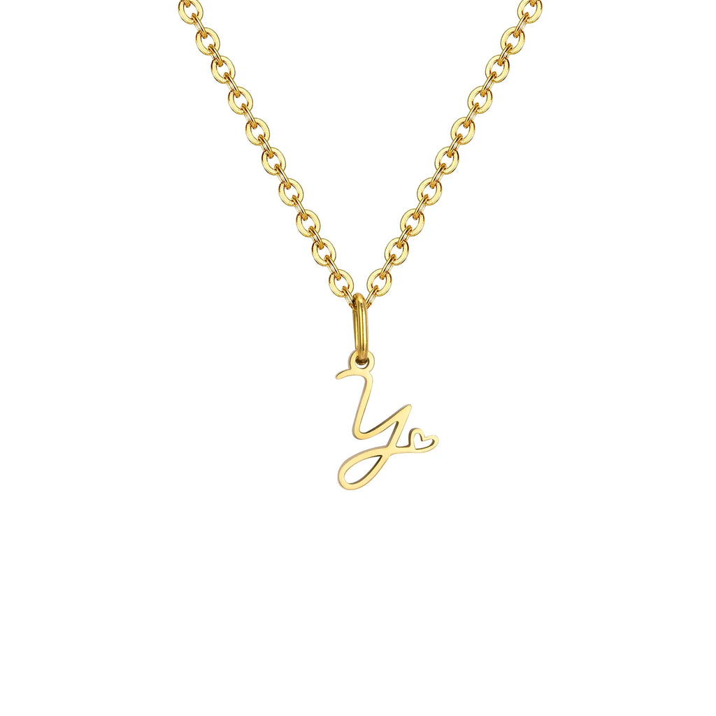 Damesketting met hanger met initiaalletter en hart y