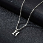 Herenketting met letterhanger h