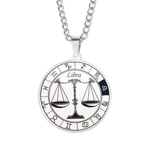 Collier Horoscope Pendentif Constellations du Zodiaque Argent balance