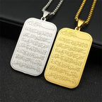 Lange ketting met Arabische islamitische Ayatul Kursi hanger zilver
