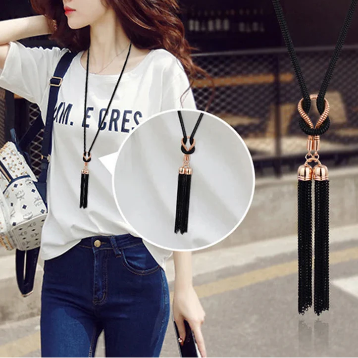 Lange ketting met strikhanger voor dames